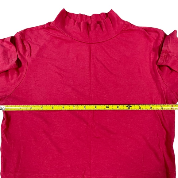 Charlotte Russe size large red long sleeve crop top with short collar - Picture 5 of 6